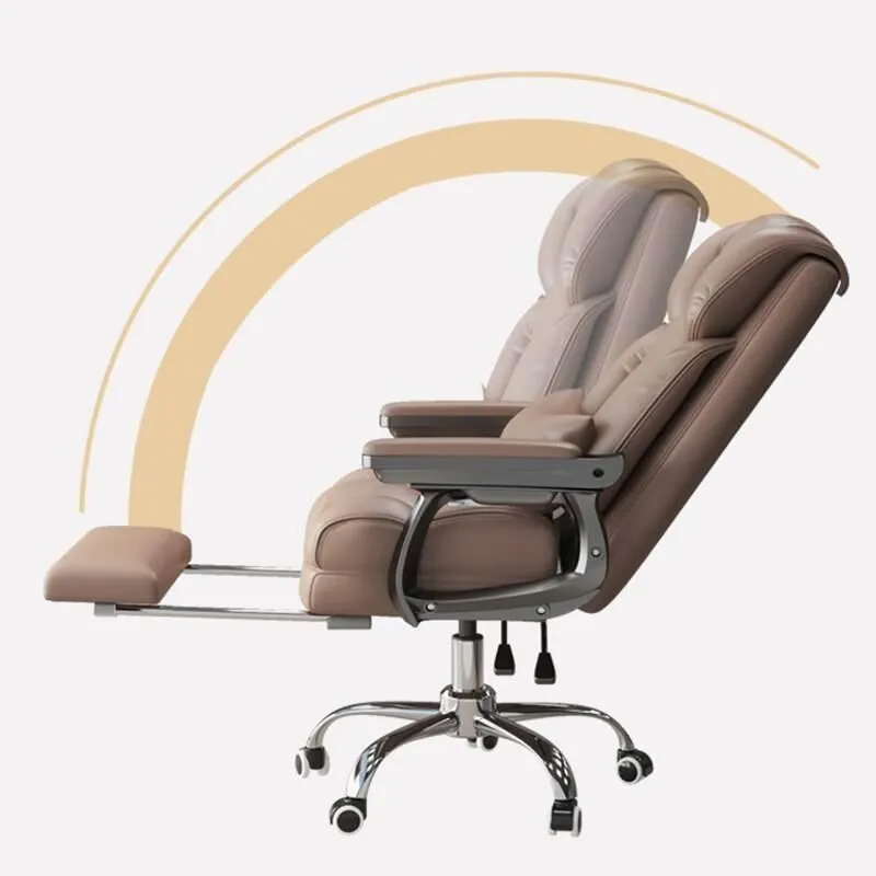 Ergonomic Leather Office Chair - Adjustable Comfy Seating