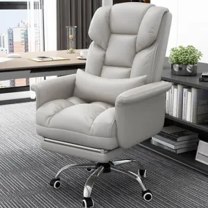 Ergonomic Leather Office Chair - Adjustable Comfy Seating