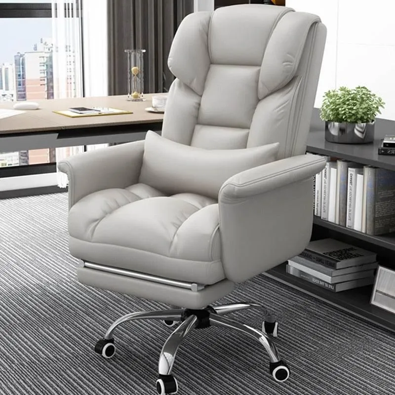 Ergonomic Leather Office Chair - Adjustable Comfy Seating