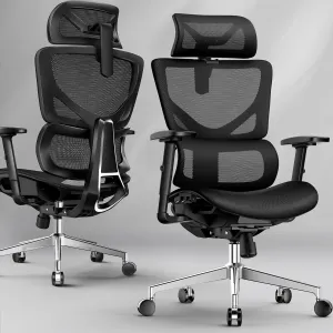 Ergonomic Mesh Office Chair - 6‘6“ Big & Tall Home Office Desk Chairs Seat Depth Adjustable with Lumbar Support - Back Height Adjustable Computer Task Chair with Headrest