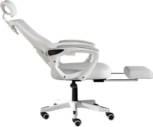 Ergonomic Mesh Office Chair with Footrest, Adjustable Headrest & Backrest, 360° Swivel Computer Desk Chair for Home Office, Executive Task Chair with Wheels