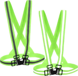 Essential Night Running Gear: 2pcs Reflective Vest Shoulder Straps for Men Women Workers