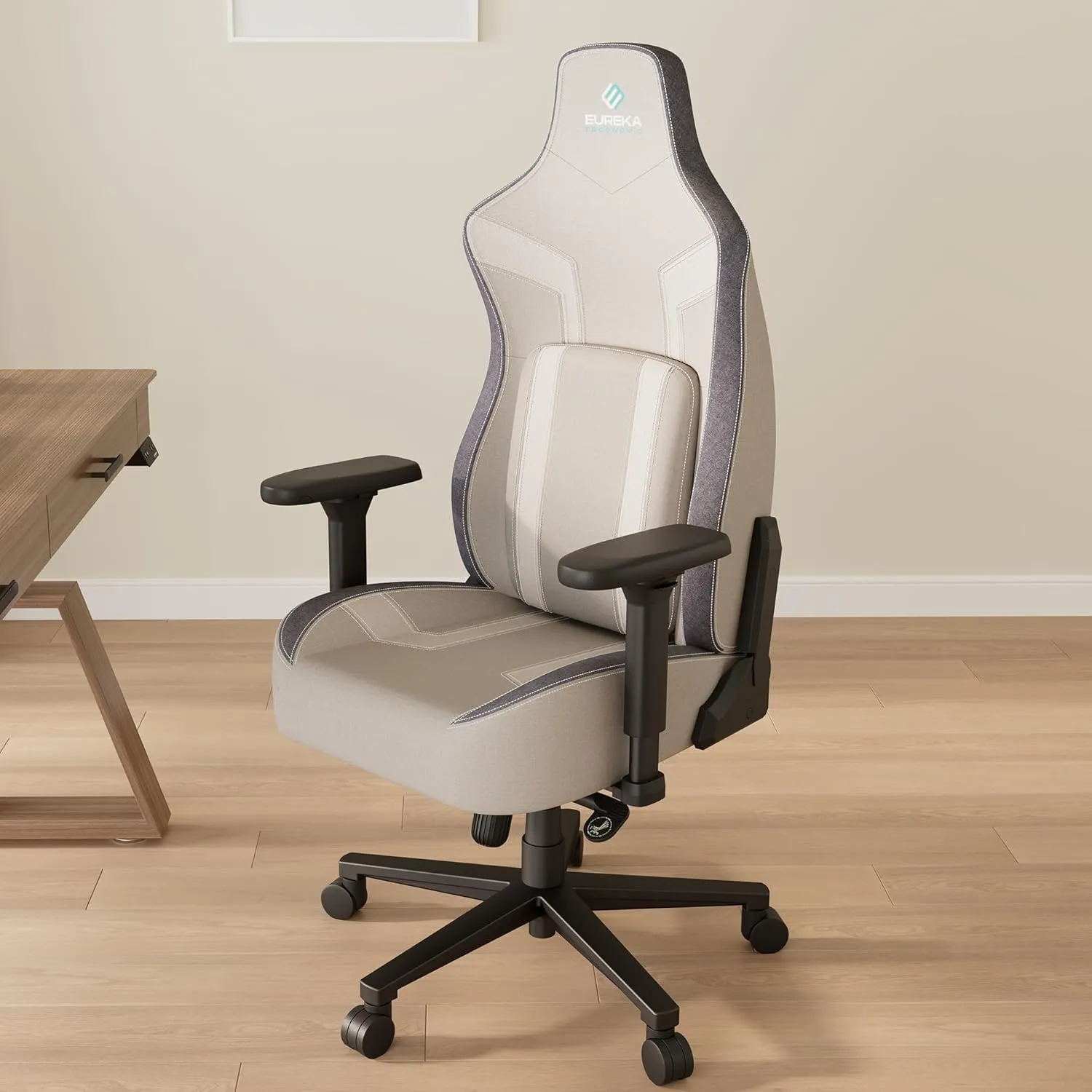 EUREKA ERGONOMIC Gaming Chair, Computer Gamer Chair with Lumbar Support, High Back Office Chair 4.3in Seat Thicker Cushion, Official Blast Competition Chair Python II, Ergonomic Chair for Adults, Grey