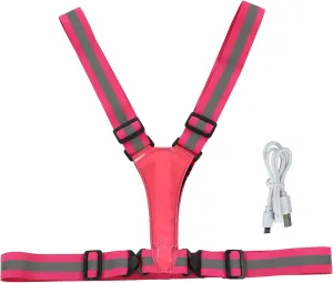 EVTSCAN Reflective Vest USB Charging Safe Adjustable for Night Running Cycling Outdoor Activities