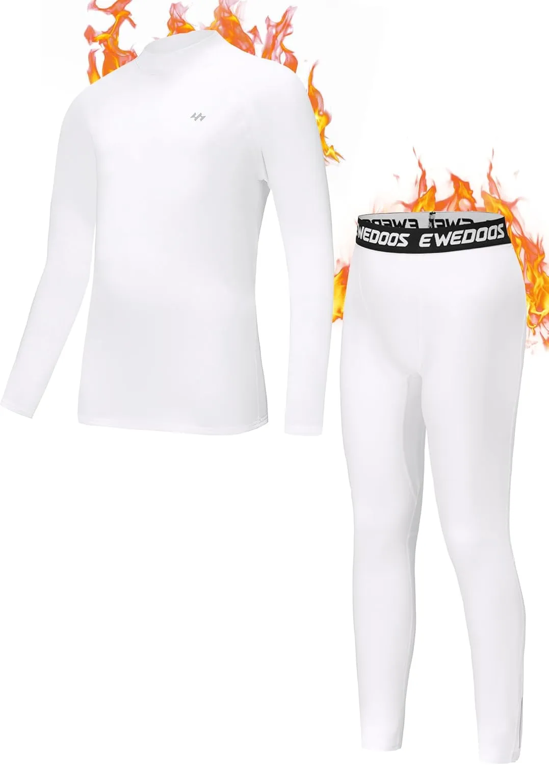 Ewedoos Thermal Underwear Set for Kids Thermals Top and Bottom Set Boys Long Johns Base Layer Thermal Set