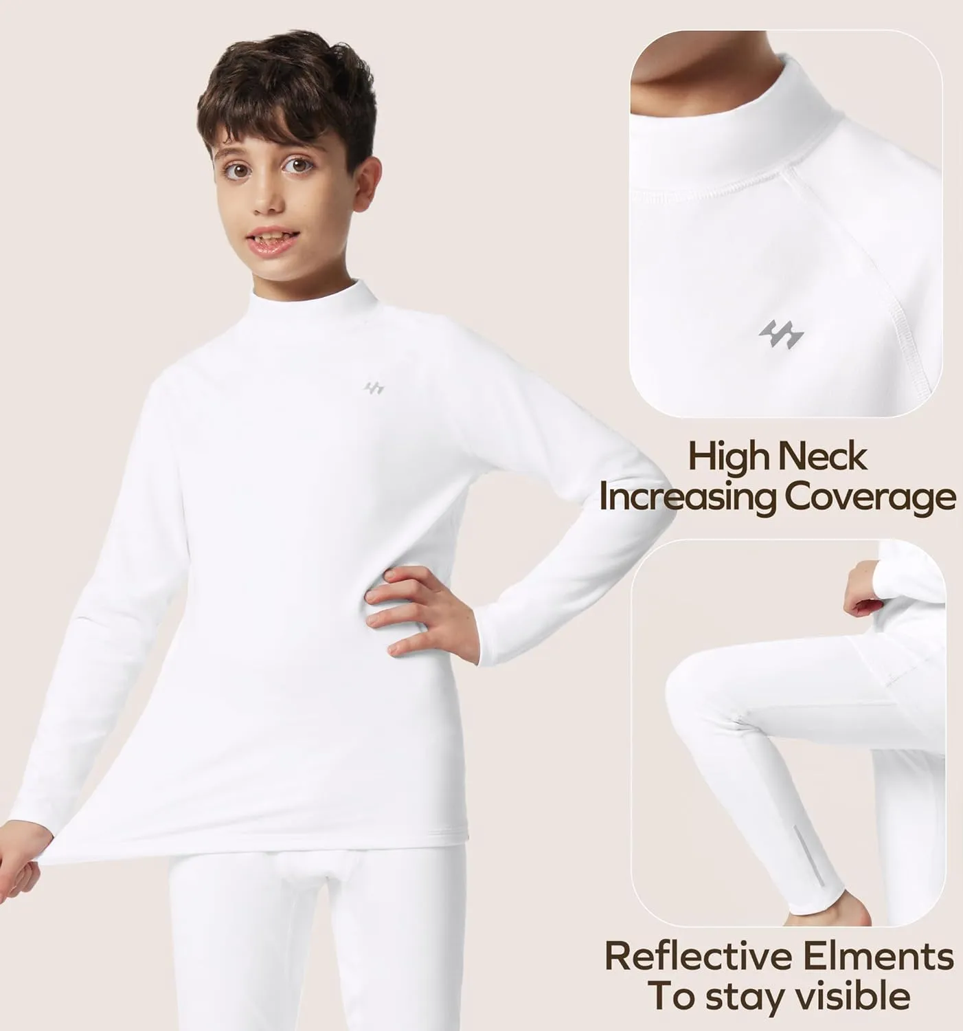 Ewedoos Thermal Underwear Set for Kids Thermals Top and Bottom Set Boys Long Johns Base Layer Thermal Set