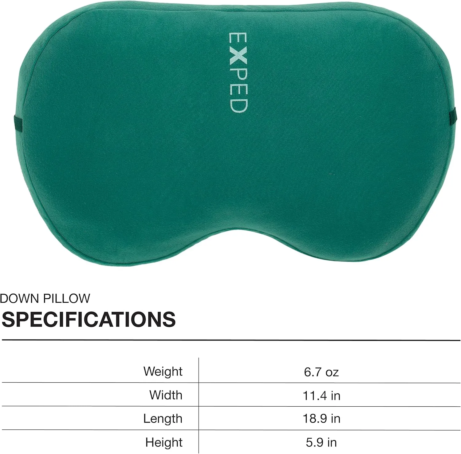 Exped Down Pillow - Luxurious Washable Down-Filled Camping Pillow, Cypress, Large
