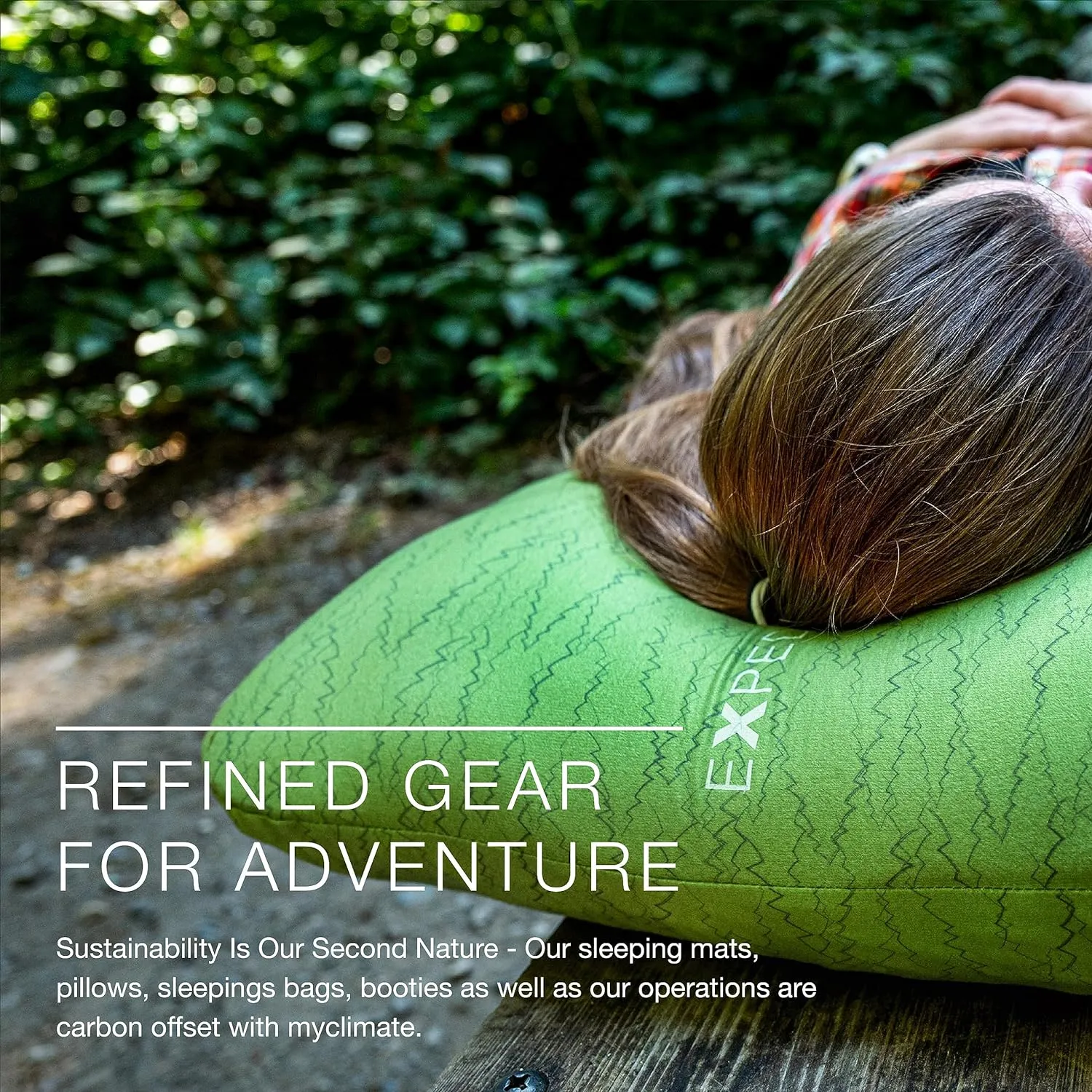 Exped Down Pillow - Luxurious Washable Down-Filled Camping Pillow, Cypress, Large