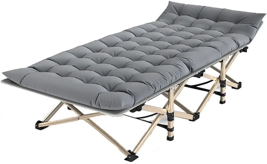 Extra Wide Heavy Duty Folding Cot with Thick Mattress and Carry Bag, Flat Sleeping Cot for Adults with Mattress, Portable Foldable Camp Cot for Office,Home Nap,Outdoor Travel