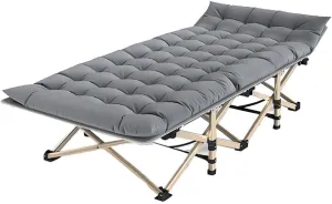 Extra Wide Heavy Duty Folding Cot with Thick Mattress and Carry Bag, Flat Sleeping Cot for Adults with Mattress, Portable Foldable Camp Cot for Office,Home Nap,Outdoor Travel