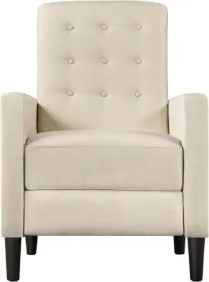 Fabric Recliner Chair - Mid-Century Modern Adjustable Single Sofa with Tufted Upholstered Cushion