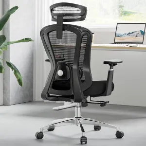 Farini Ergonomic Office Chair, Mesh High Back Computer Chair with Headrest, Adjustable Lumbar Support, Desk Chair with 3D Armrests and Adjustable Headrest, Black & Black