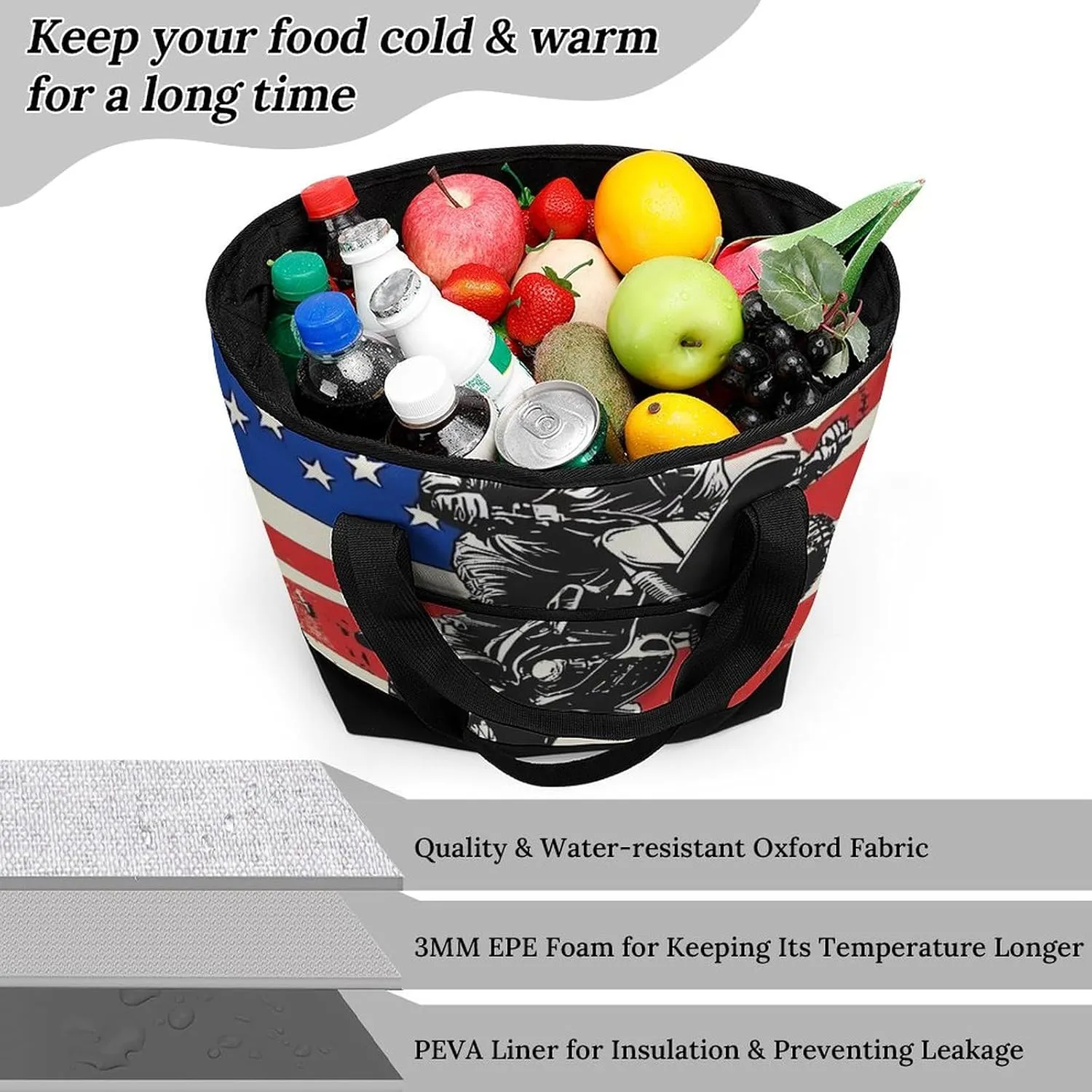 Fashionable Large Thermal Tote Bag Insulated Work/Commute Bag For Women & Men