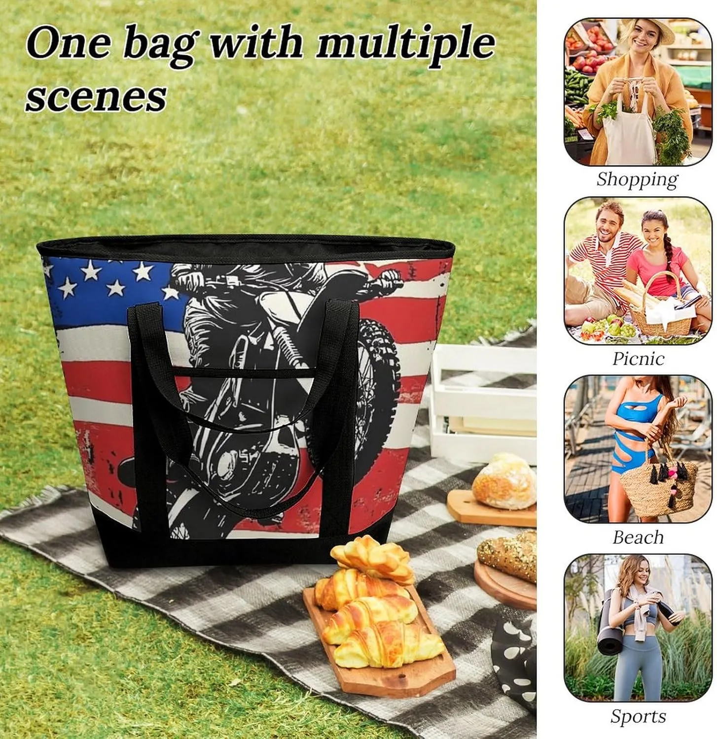 Fashionable Large Thermal Tote Bag Insulated Work/Commute Bag For Women & Men