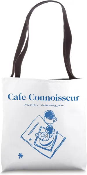 FashionbyAlly Cafe Connoisseur Blue Tote Bag