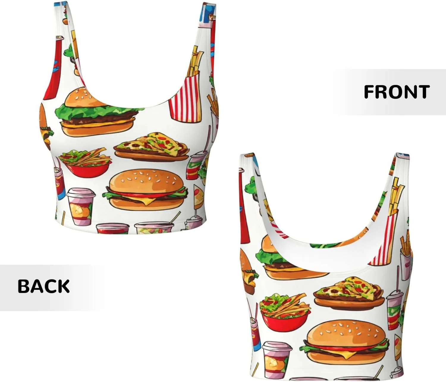 Fast Food Printing Women's Sport Hot Sweat Slimming Vest Body Shapers for Weight Loss No Zipper Summer Sport Vest