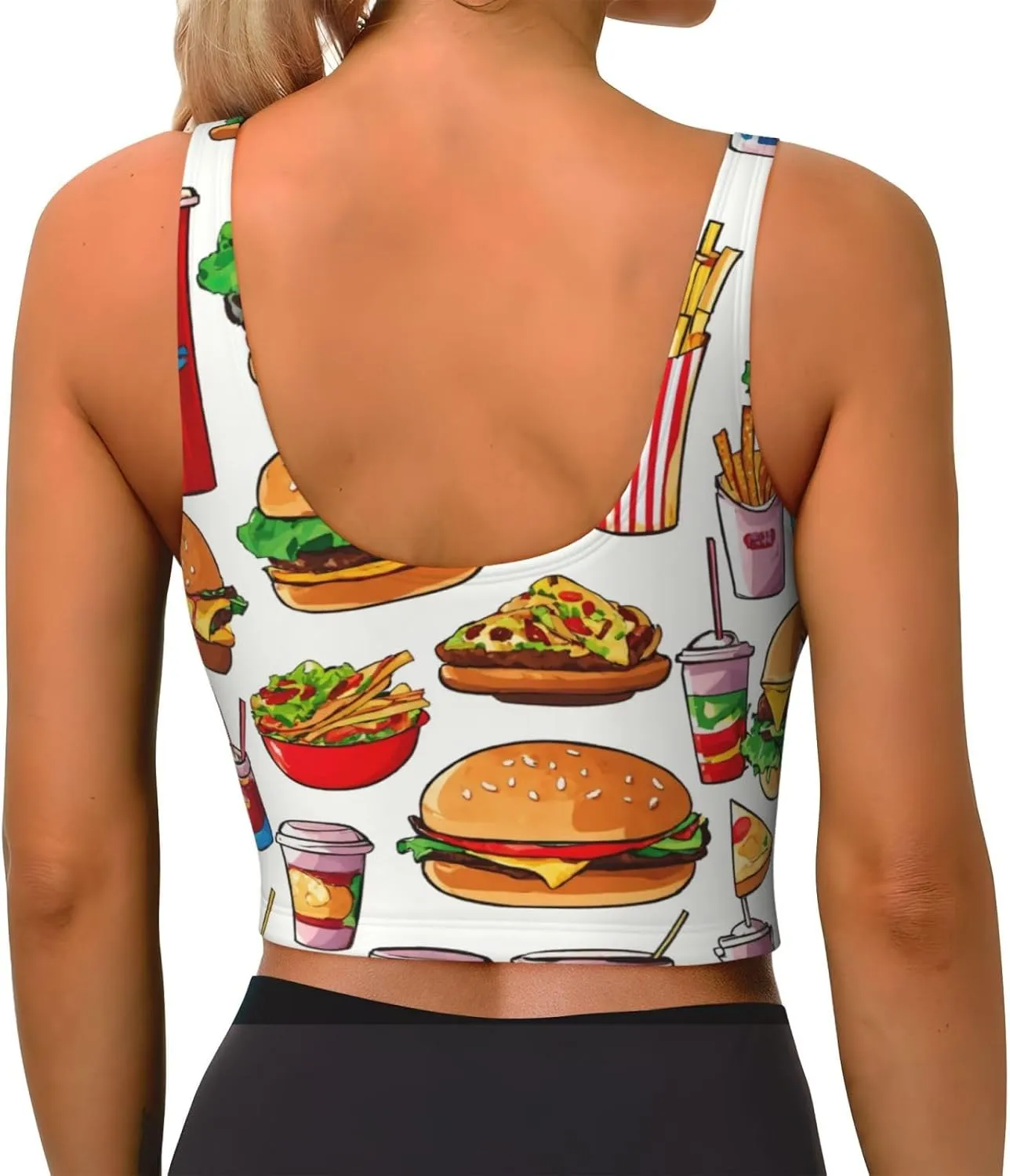 Fast Food Printing Women's Sport Hot Sweat Slimming Vest Body Shapers for Weight Loss No Zipper Summer Sport Vest