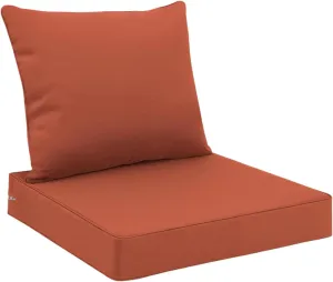 Favoyard Outdoor Seat Cushion Set 22 x 24 Inch Waterproof & Fade Resistant Patio Furniture Cushions with Removable Cover Deep Seat & Back Cushion with Handle and Adjustable Straps for Chair Sofa Couch