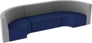 FDP Pro Series Tallback Chair Set, 12" Height; Collaborative Commercial Furniture for Hotel Lobby, Office, School, Restaurant, Library, Waiting Room (3-Piece) - Navy/Gray