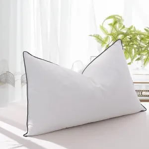 Feather Down Pillows Queen Size for Sleeping, 1 Pack White Hotel Fluffy Bed Pillow with Airyfil™ Fillings, Medium Firm for Side Sleepers, 20×30 in.