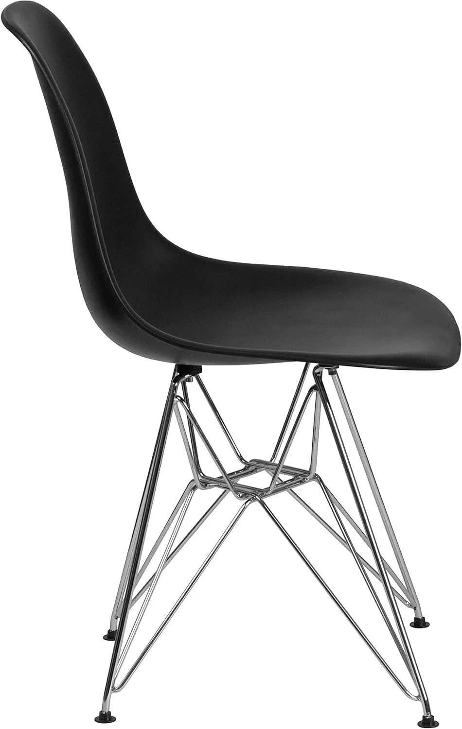 Flash Furniture Elon Series Black Plastic Chair with Chrome Base
