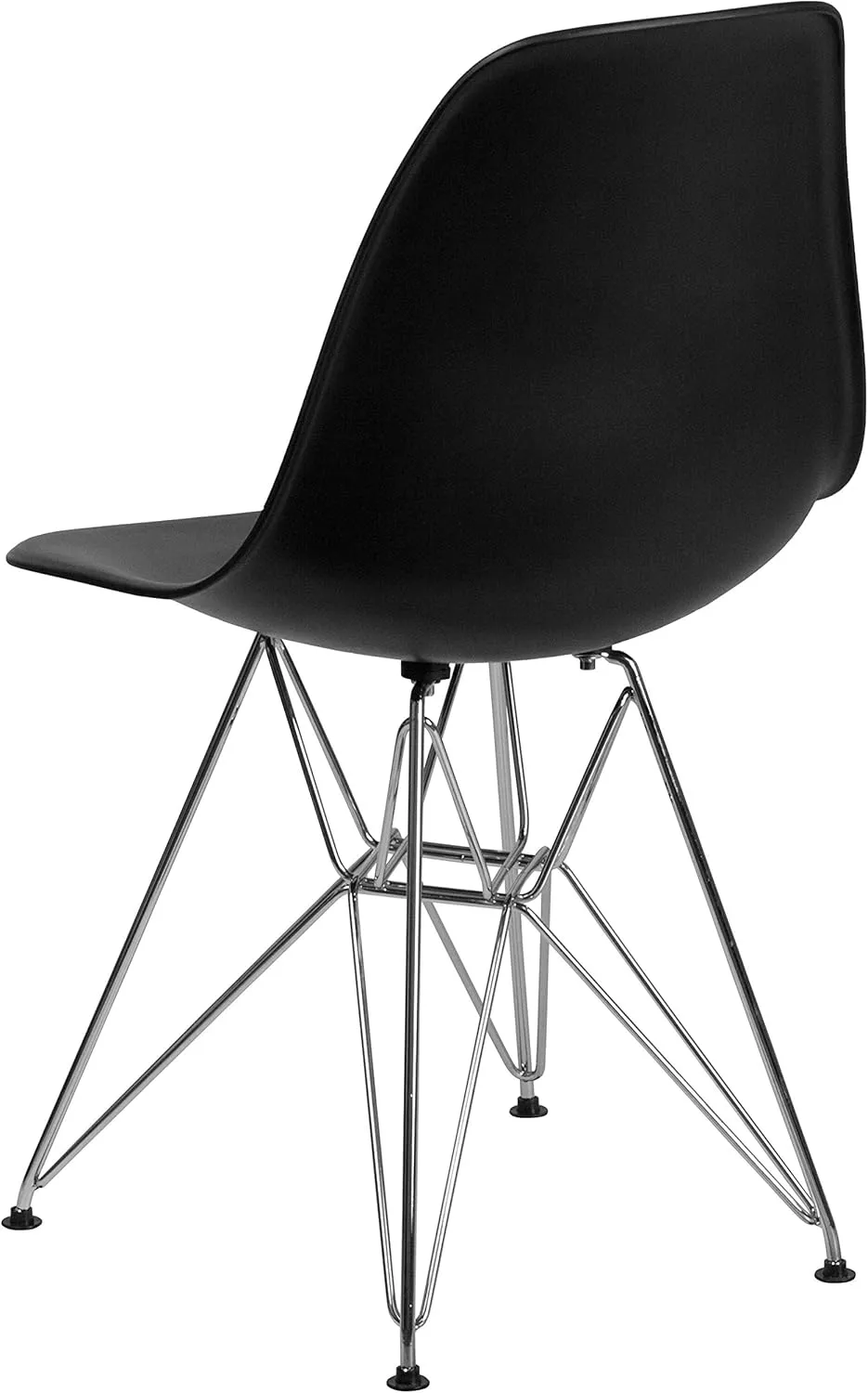 Flash Furniture Elon Series Black Plastic Chair with Chrome Base