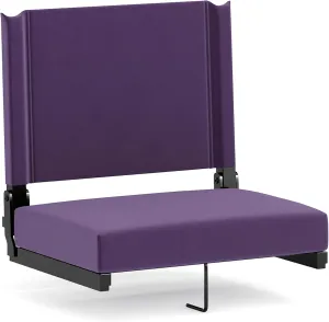 Flash Furniture Grandstand Portable Stadium Seat for Bleachers or Benches, Folding Padded Stadium Chair with Carrying Handle, 500 lb. Weight Capacity, Dark Purple