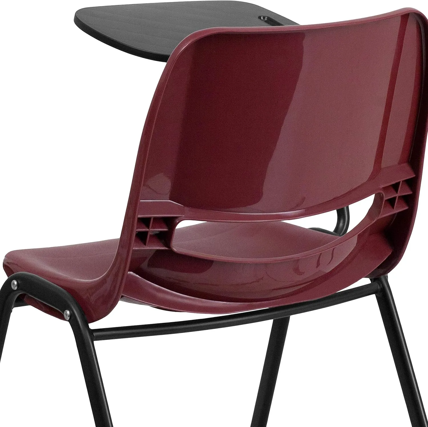 Flash Furniture HERCULES Burgundy Ergonomic Shell Chair with Right Handed Flip-Up Tablet Arm
