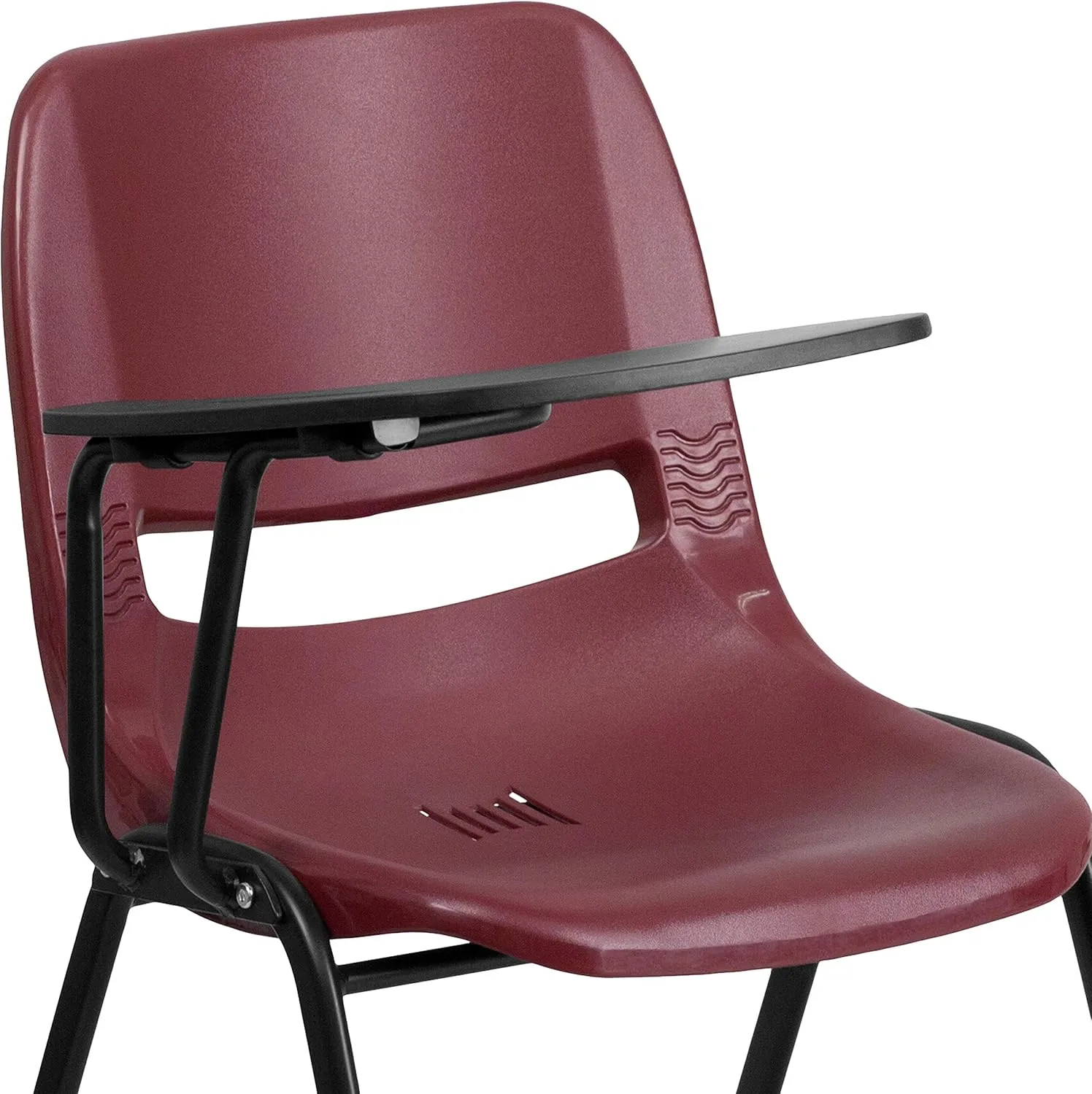 Flash Furniture HERCULES Burgundy Ergonomic Shell Chair with Right Handed Flip-Up Tablet Arm