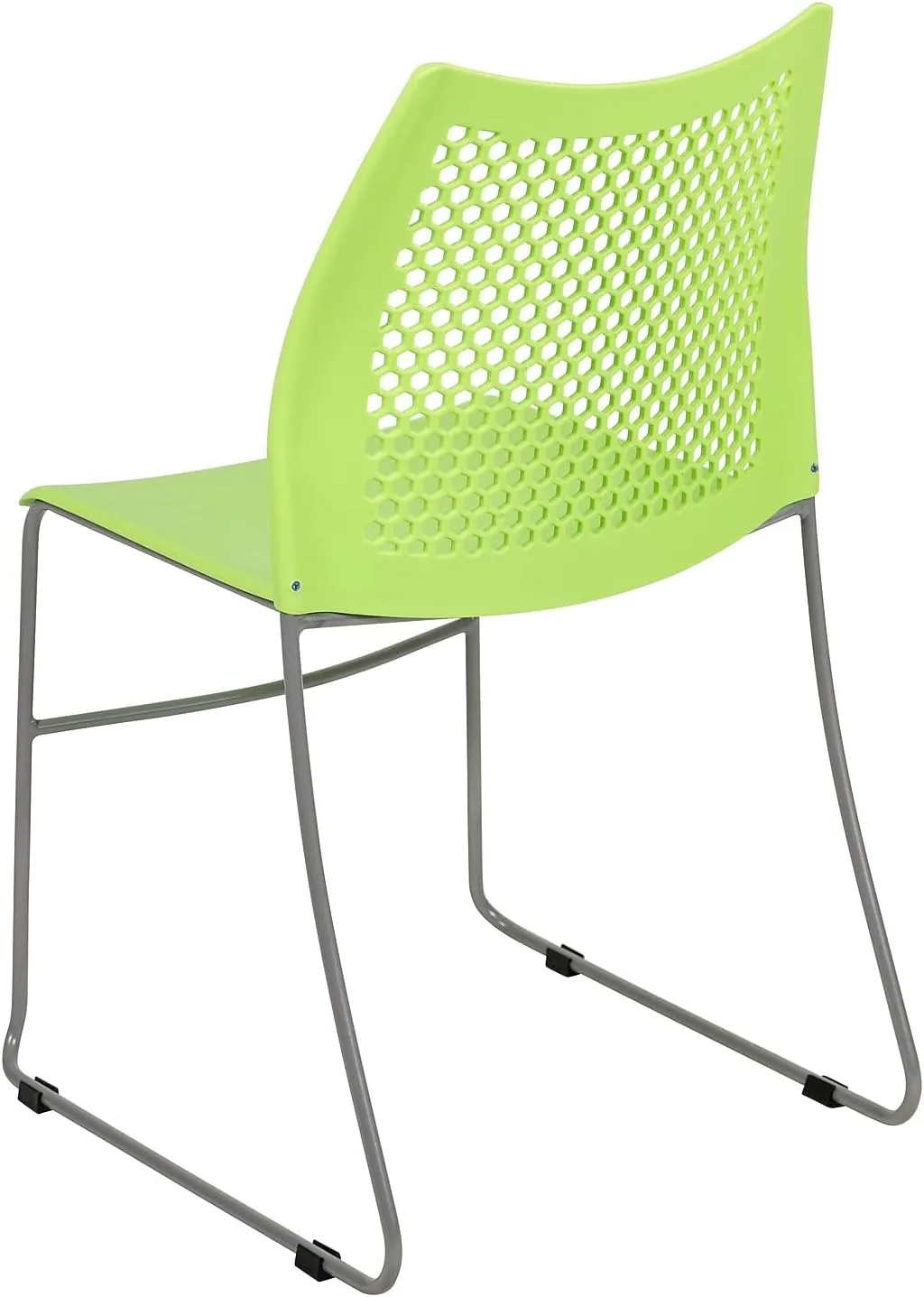 Flash Furniture Hercules Series Contoured Lobby Chairs with Air-Vent Honeycomb Backs, Ergonomic Stacking Chairs for Offices, Set of 5, Green