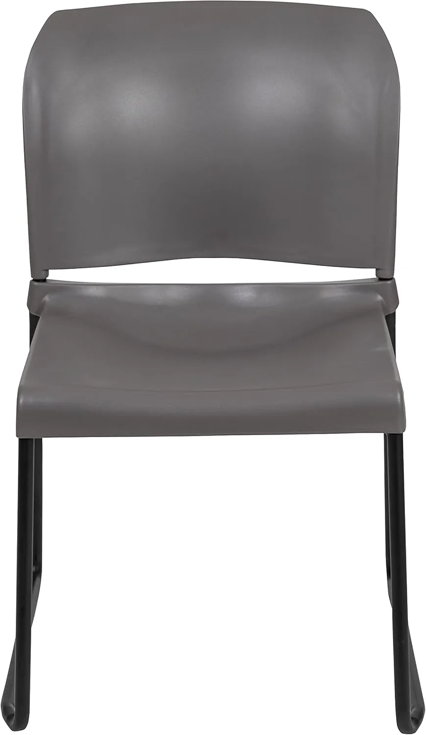 Flash Furniture Hercules Series Contoured Stacking Chairs for Waiting Rooms and Offices, Ergonomic Lobby Chairs with Curved Back, Set of 5, Gray