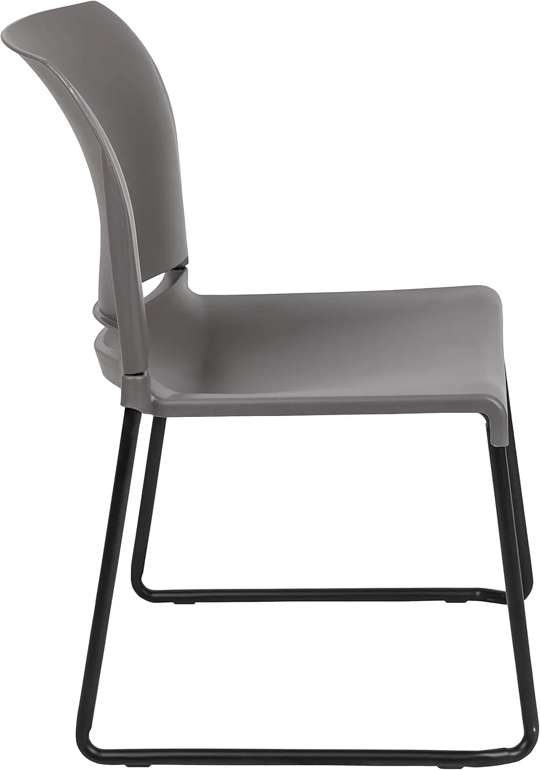 Flash Furniture Hercules Series Contoured Stacking Chairs for Waiting Rooms and Offices, Ergonomic Lobby Chairs with Curved Back, Set of 5, Gray