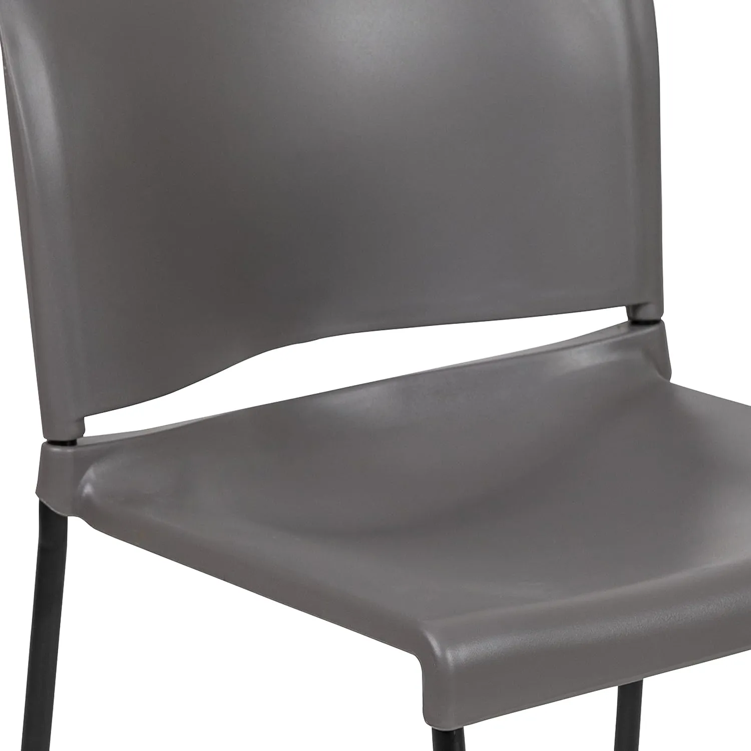 Flash Furniture Hercules Series Contoured Stacking Chairs for Waiting Rooms and Offices, Ergonomic Lobby Chairs with Curved Back, Set of 5, Gray