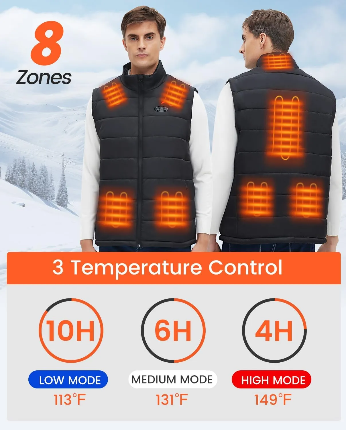 Flyhare Heated Vest for Men with Battery Pack Included, Warming Men's Heated Vest Electric, Lightweight Heated Jacket