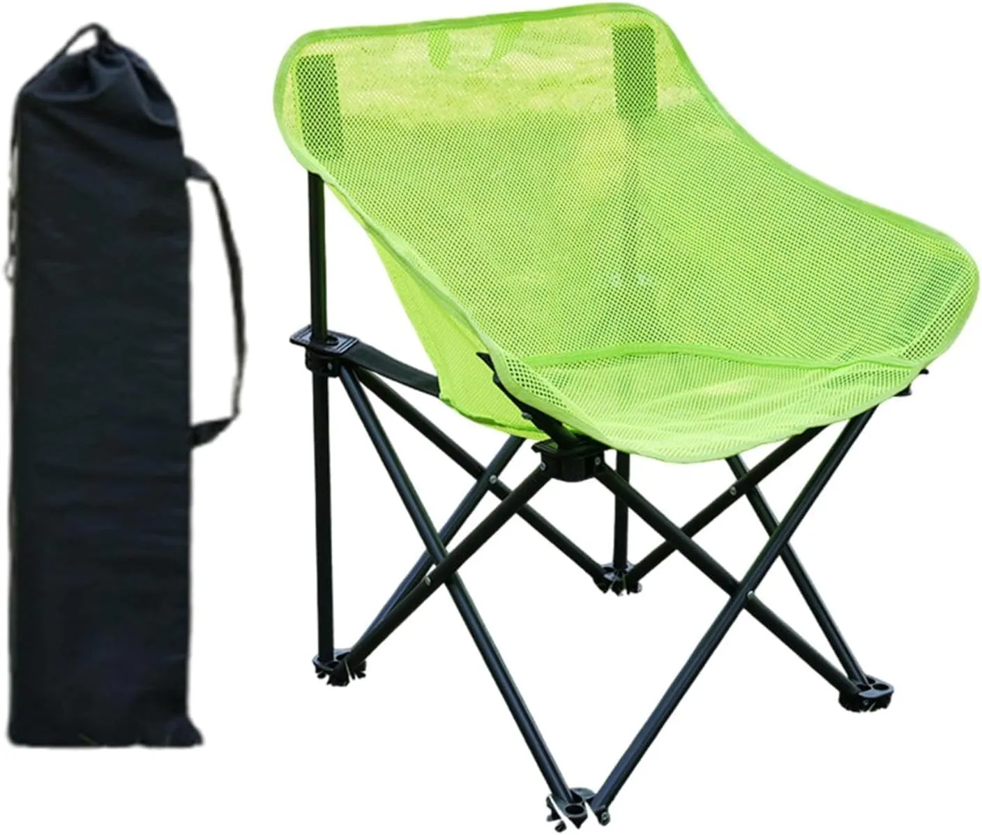 Folding Chair Camping Chair Portable Breathable Stable Practical for Adults with Carrying Bag for Backpacking Picnics Travel, Green