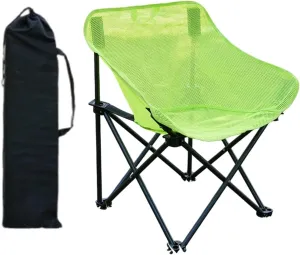 Folding Chair Camping Chair Portable Breathable Stable Practical for Adults with Carrying Bag for Backpacking Picnics Travel, Green