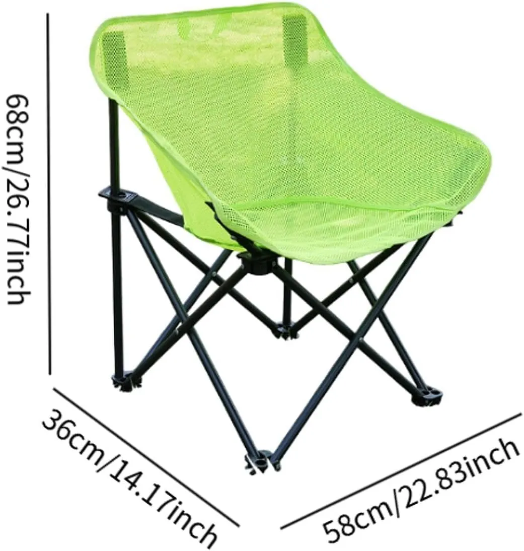 Folding Chair Camping Chair Portable Breathable Stable Practical for Adults with Carrying Bag for Backpacking Picnics Travel, Green