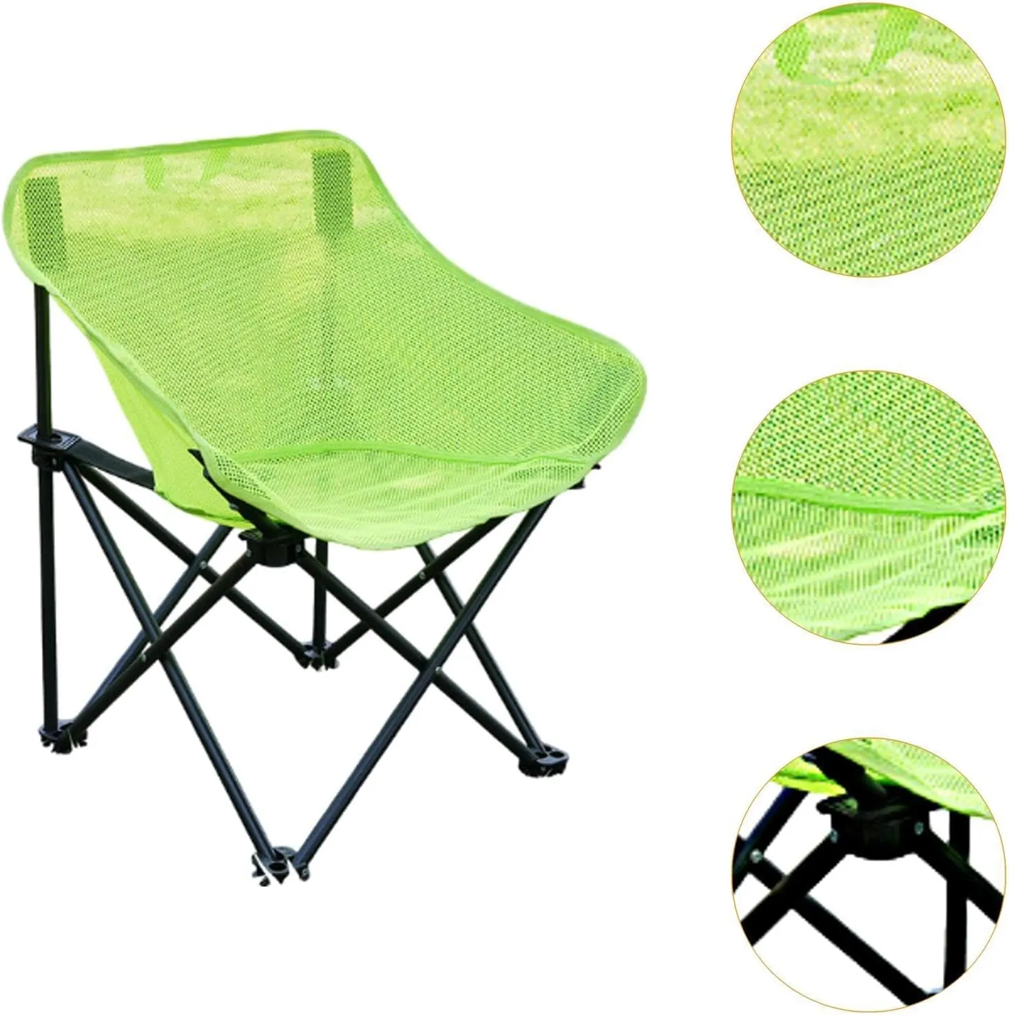Folding Chair Camping Chair Portable Breathable Stable Practical for Adults with Carrying Bag for Backpacking Picnics Travel, Green