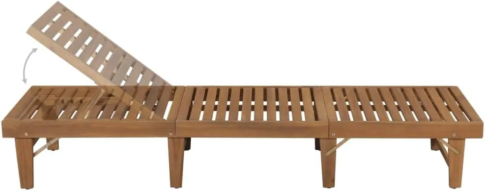 Folding Sun Lounger with Cushion Solid Acacia Woodoutdoor Lounge Chairs Camping Chairs Tanning Chair Recliner chairSuitable for Gardens, courtyards