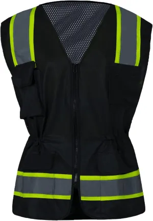 FONIRRA Hi Vis Safety Vest for Women Reflective ANSI Class 2 High Visibility Work Construction Short Sleeve