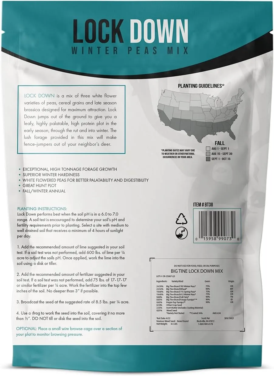 Food Plot Mix, Lock Down, 8.5lbs Bag