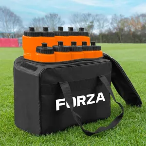 FORZA Team Sports Water Bottles | 25oz Capacity with Portable Carry Bag or Foldable Carrier - BPA-Free Plastic for Hydration on the Go (Carry Bag, Orange)