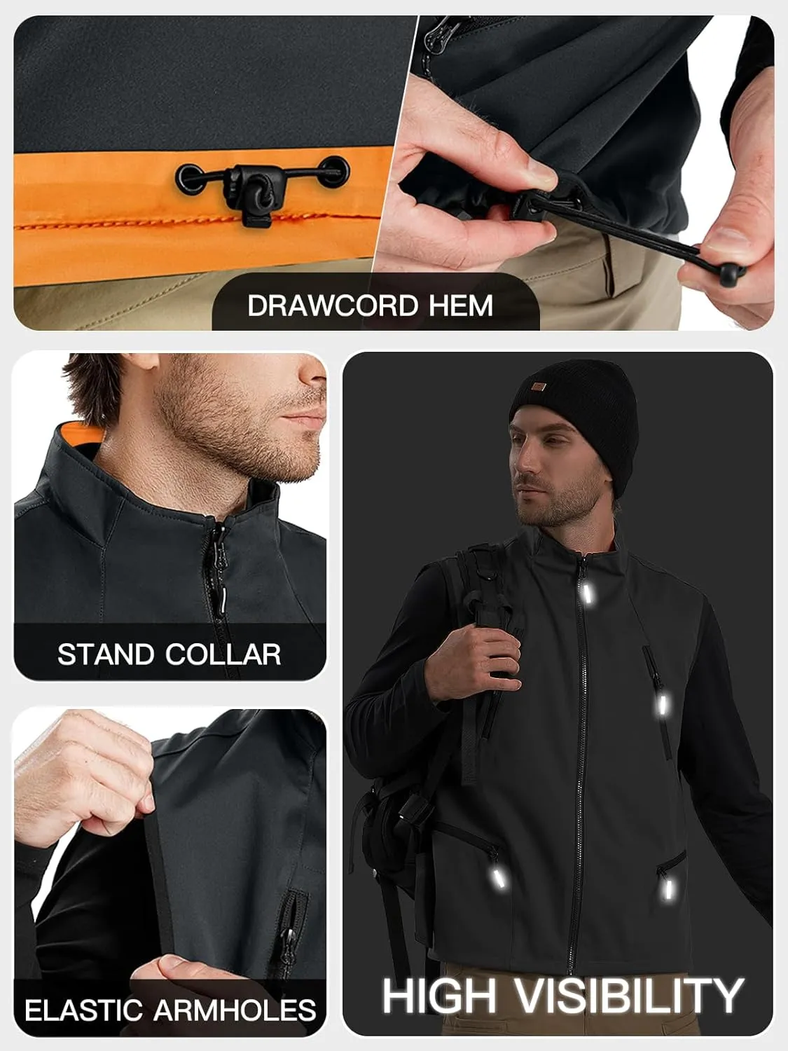 FREE SOLDIER Men's Lightweight Golf Vest Outerwear Windproof Reversible Sleeveless Softshell Jacket Running Vest
