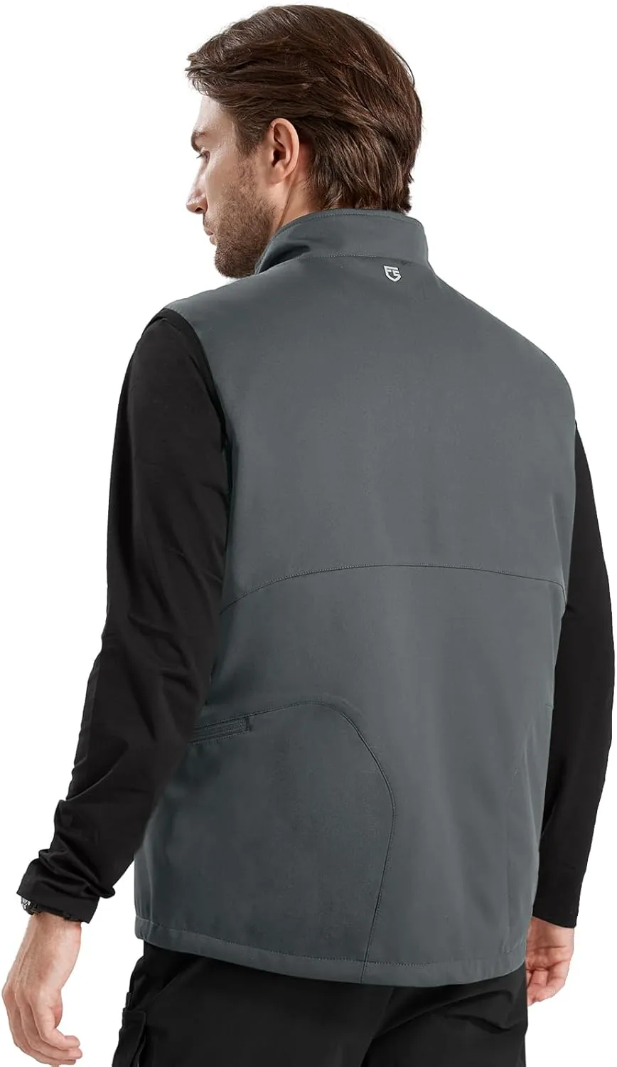 FREE SOLDIER Men's Warm Golf Vest Outerwear Windproof Reversible Puffer Vest Sleeveless Jacket for Casual Hiking Travel