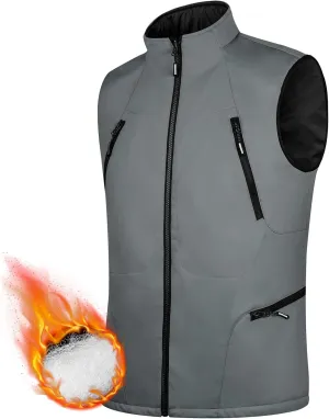FREE SOLDIER Men's Warm Golf Vest Outerwear Windproof Reversible Puffer Vest Sleeveless Jacket for Casual Hiking Travel