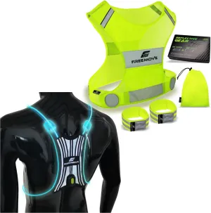 FREEMOVE Reflective Vest; XXL with 2x Bands & Carry Bag   Spider Illuminated Reflective Vest ENLARGED