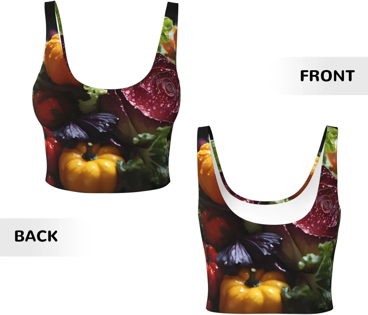 Fresh Cabbage Pattern Women's Sports Vest for Yoga Workout Fitness - Casual Sleeveless for Athletic Girls