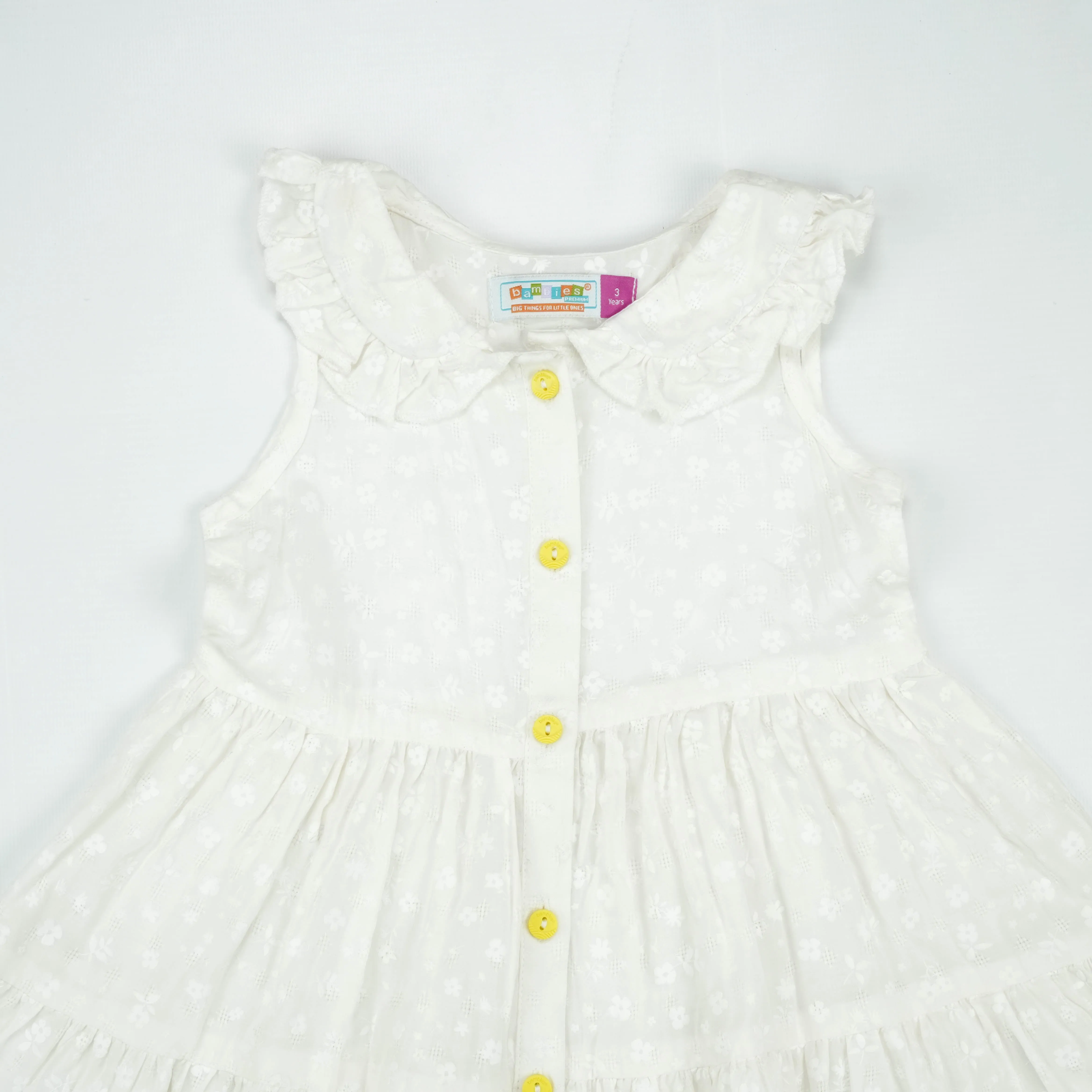 FROCK PETTER PAN COLLAR WHITE FLOWER TODDLER