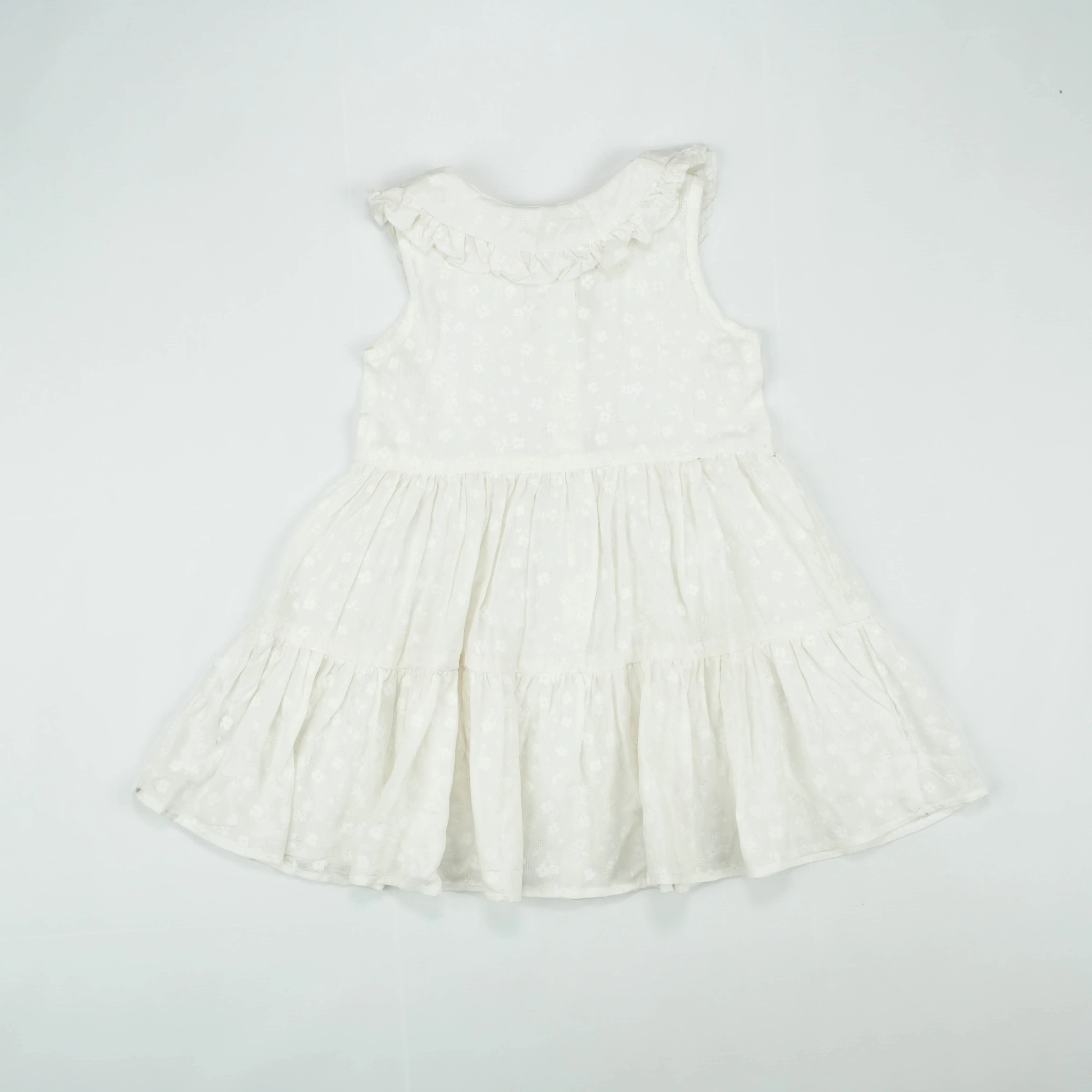 FROCK PETTER PAN COLLAR WHITE FLOWER TODDLER
