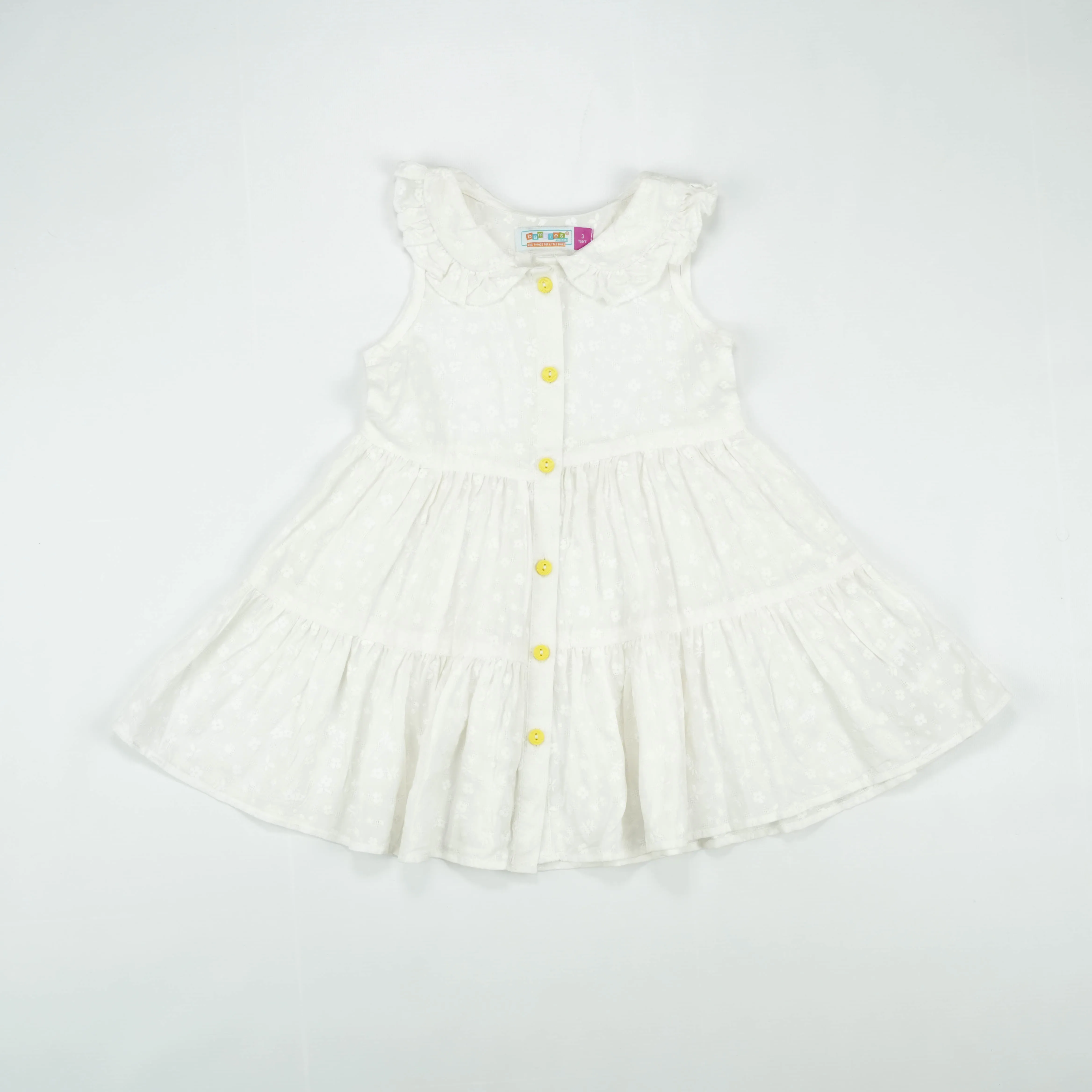 FROCK PETTER PAN COLLAR WHITE FLOWER TODDLER